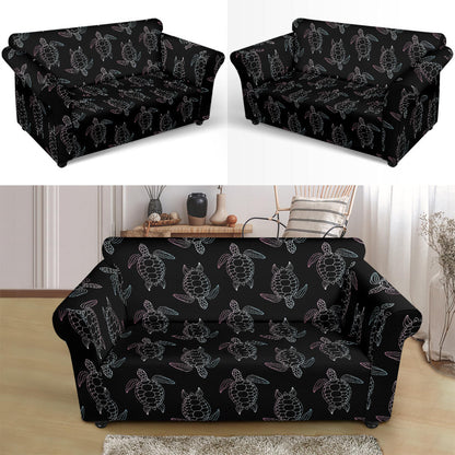 Sea Turtle Print Design LKS3012 Loveseat Couch Slipcover