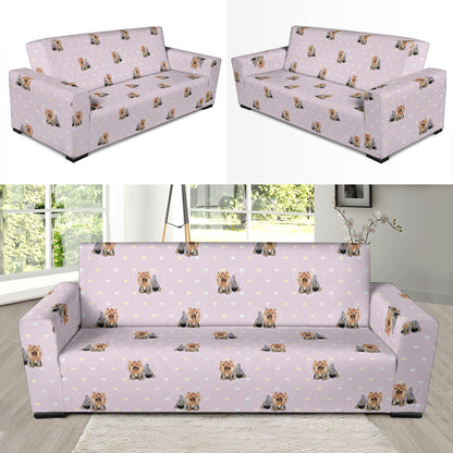 Yorkshire Terriers Print Design LKS302 Sofa Slipcover