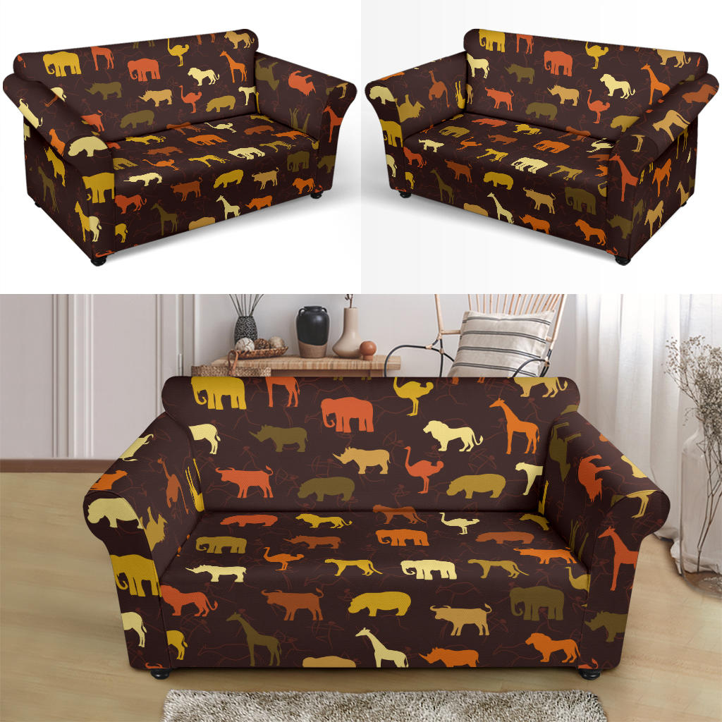 Safari Animal Print Design LKS301 Loveseat Couch Slipcover