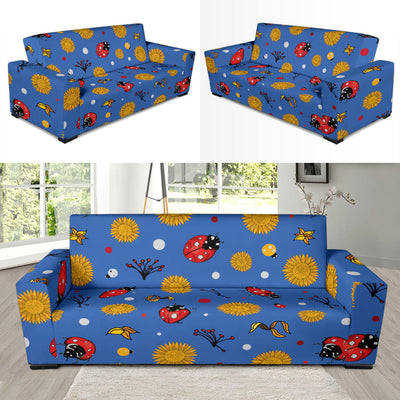 Ladybug Pattern Print Design 05 Sofa Slipcover