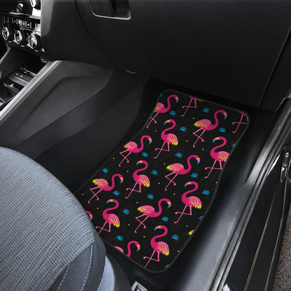 Flamingo Pink Neon Print Pattern Car Floor Mats Front Back
