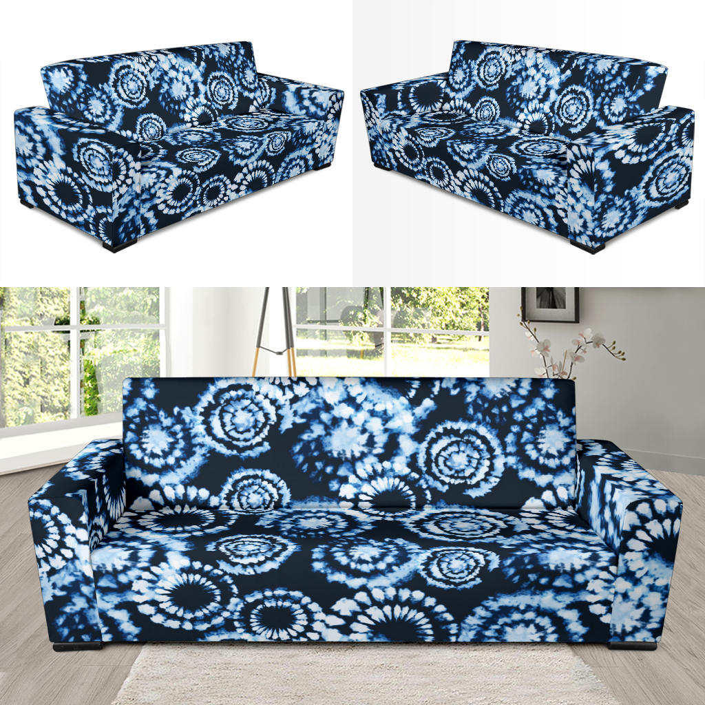 Tie Dye Dark Blue Print Design LKS306 Sofa Slipcover