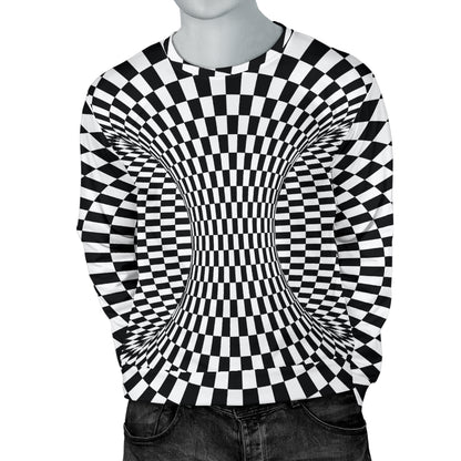 Optical illusion Projection Torus Men Long Sleeve Sweatshirt