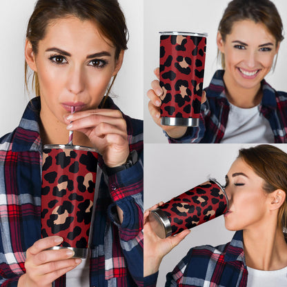 Cheetah Red Print Pattern Tumbler