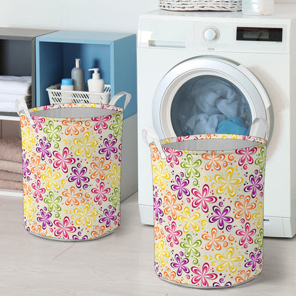 Flower Power Colorful Design Print Laundry Basket