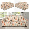 Cancer Awareness Pattern Print Design 01 Sofa Slipcover