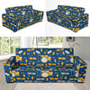 Drum Set Pattern Print Design 03 Sofa Slipcover