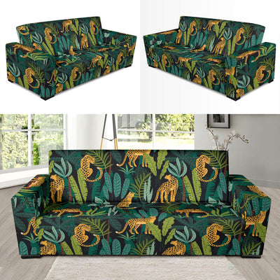 Jaguar Jungle Pattern Print Design 03 Sofa Slipcover