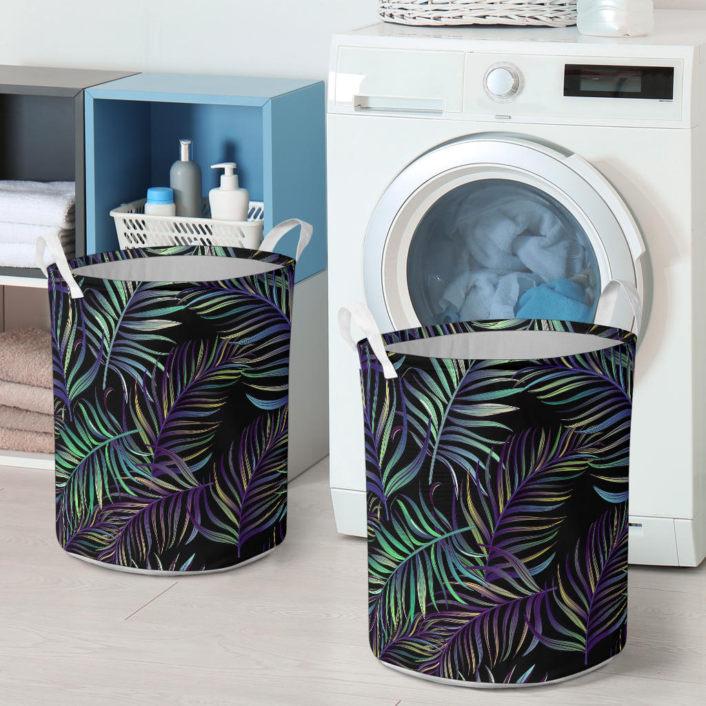 Tropical Palm Leaves Pattern Brightness Laundry Basket