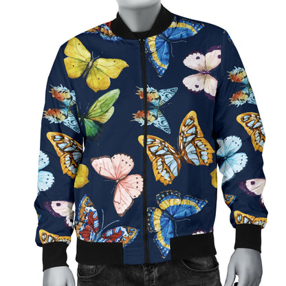 Butterfly Beautiful Print Pattern Men Bomber Jacket