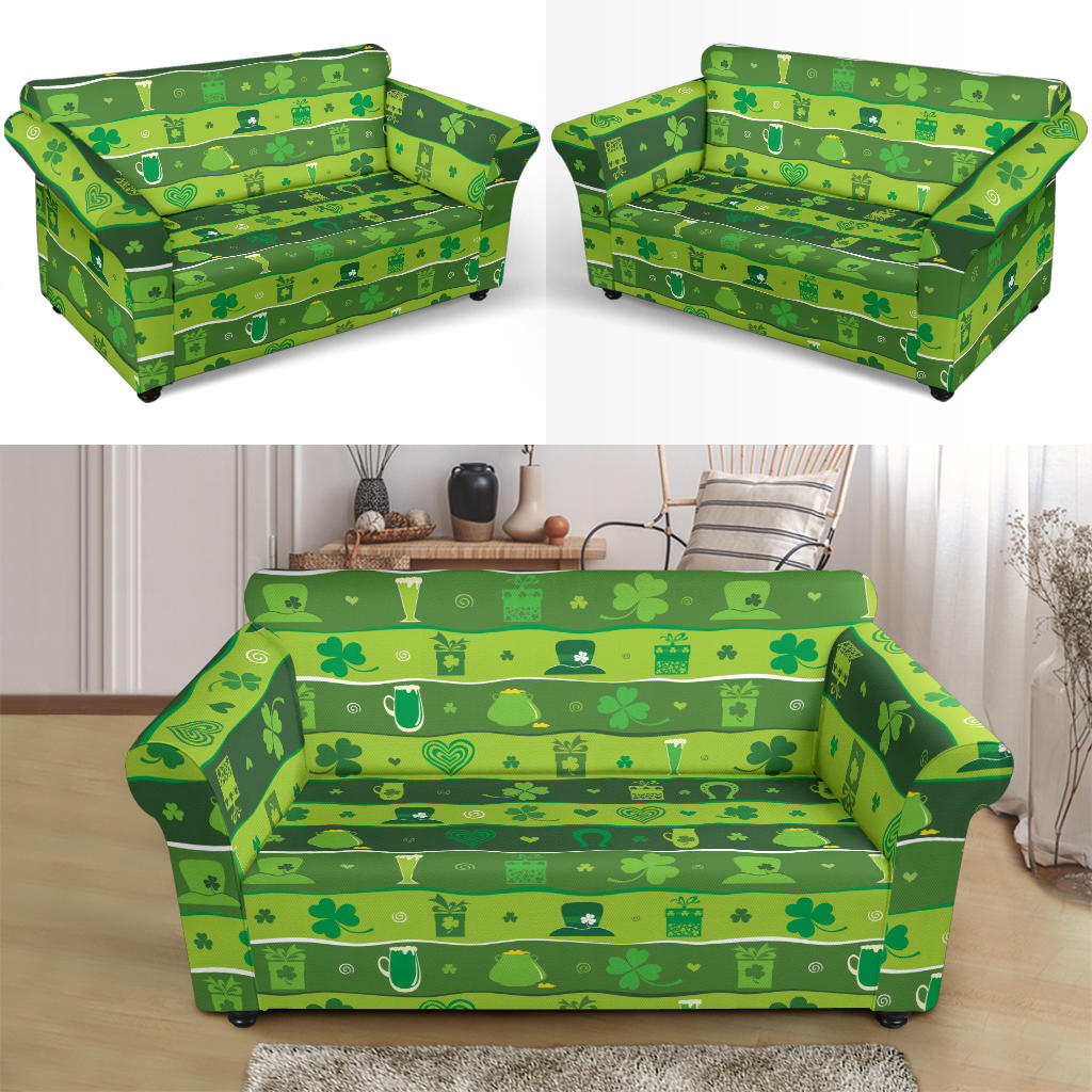 Shamrock Print Design LKS303 Loveseat Couch Slipcover