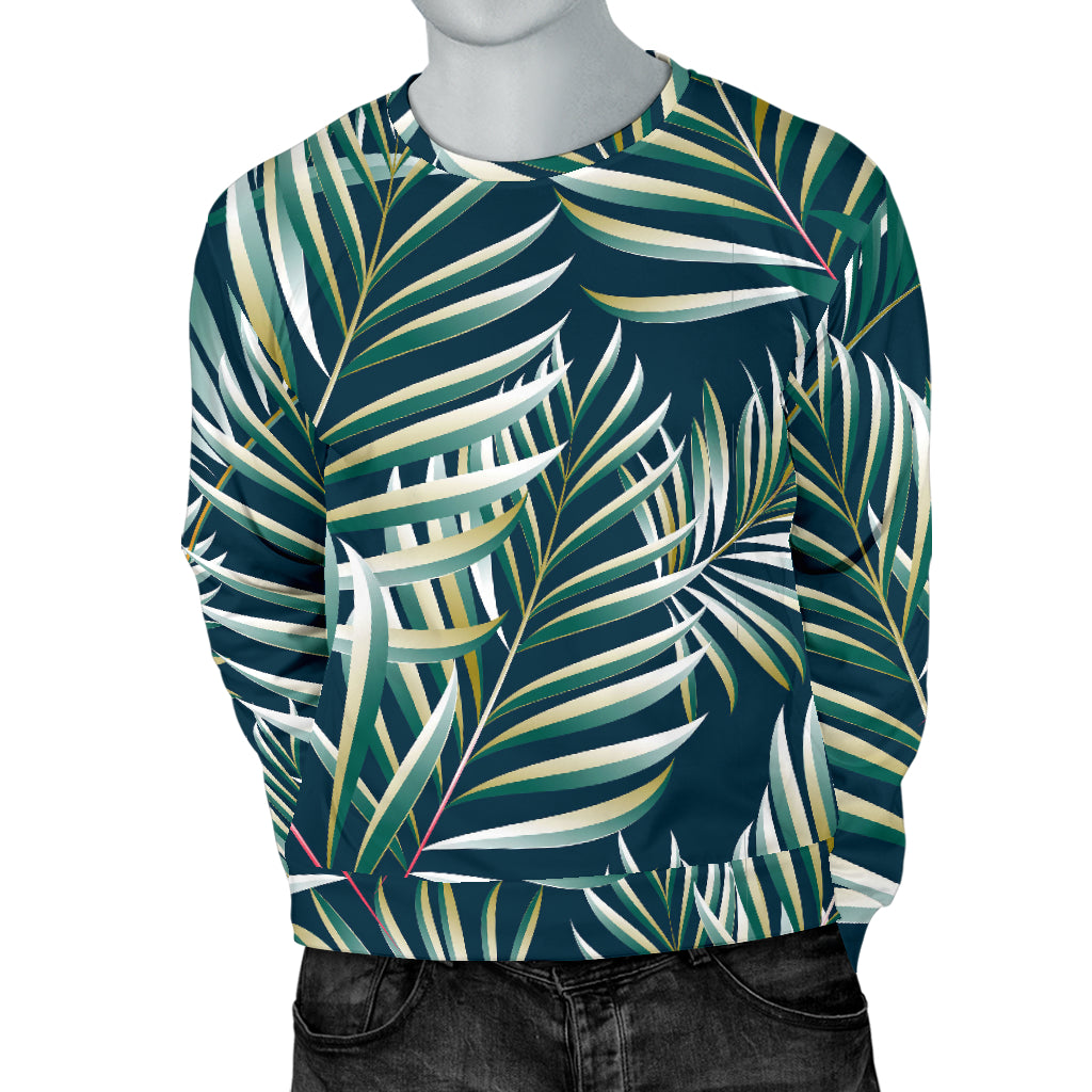Sun Spot Tropical Palm Leaves hower Curtain Men Long Sleeve Sweatshirt