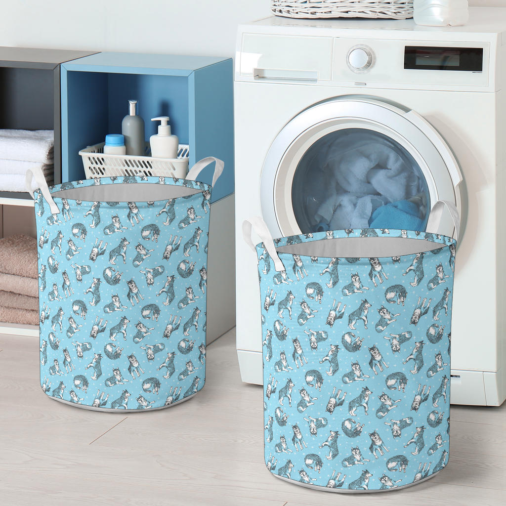 Wolf Design Print Pattern Laundry Basket