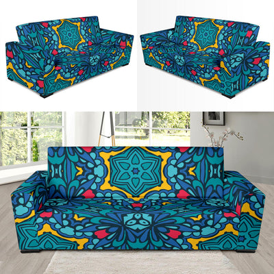 Kaleidoscope Pattern Print Design 04 Sofa Slipcover