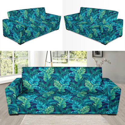 Banana Leaf Pattern Print Design 06 Sofa Slipcover