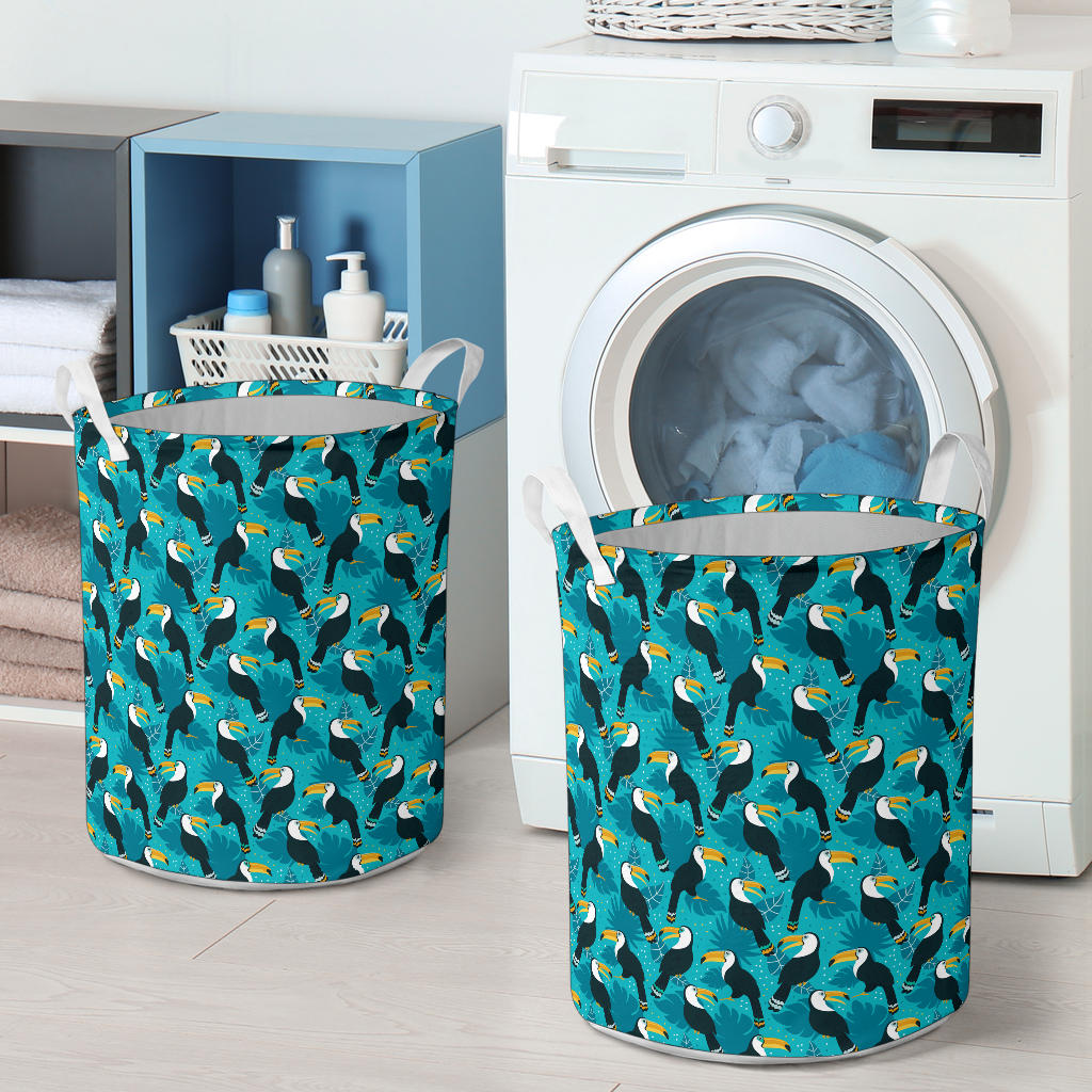 Toucan Parrot Pattern Print Laundry Basket