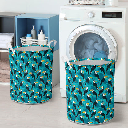 Toucan Parrot Pattern Print Laundry Basket