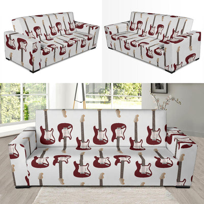 Bass Guitar Pattern Print Design 03 Sofa Slipcover