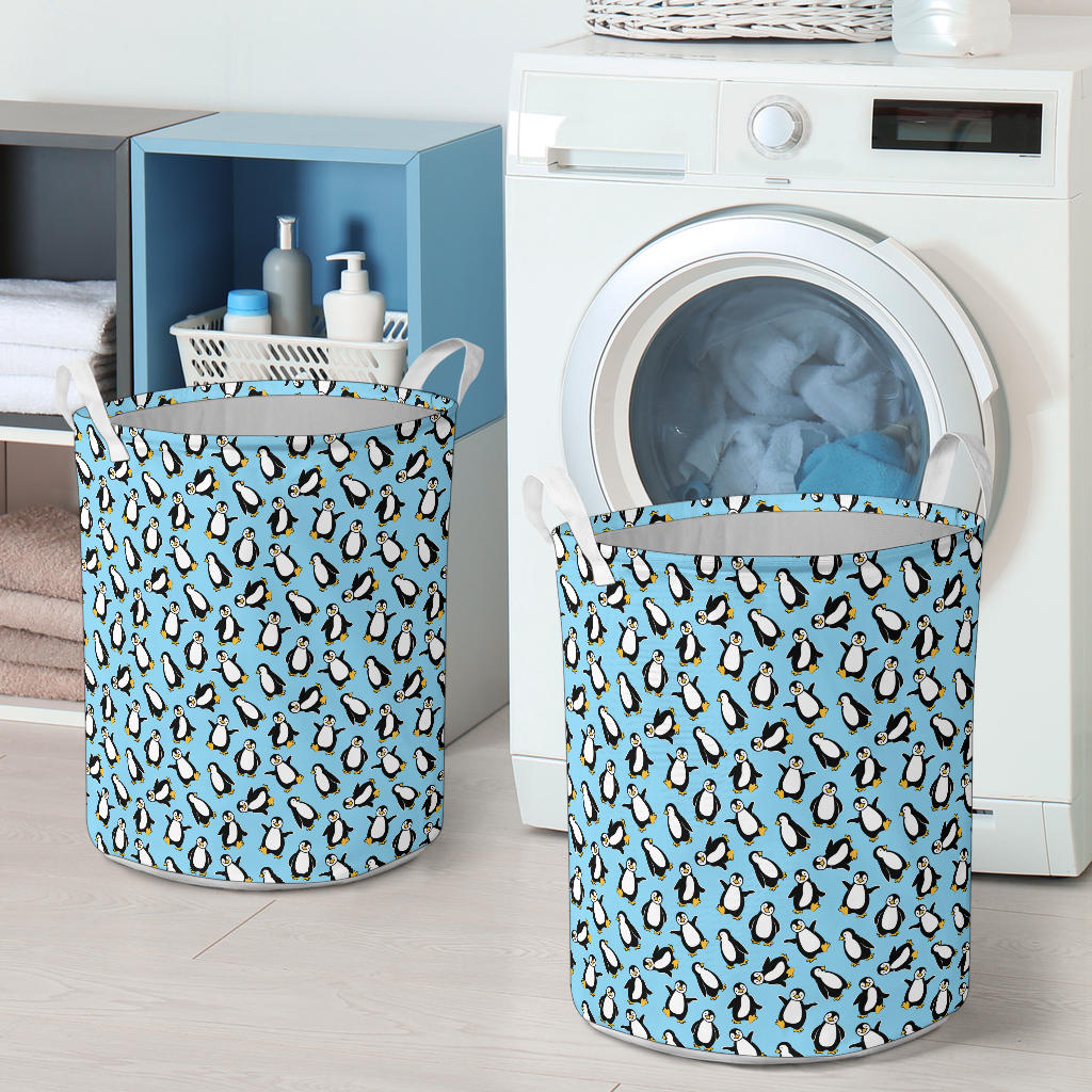 Penguin Happy Print Laundry Basket