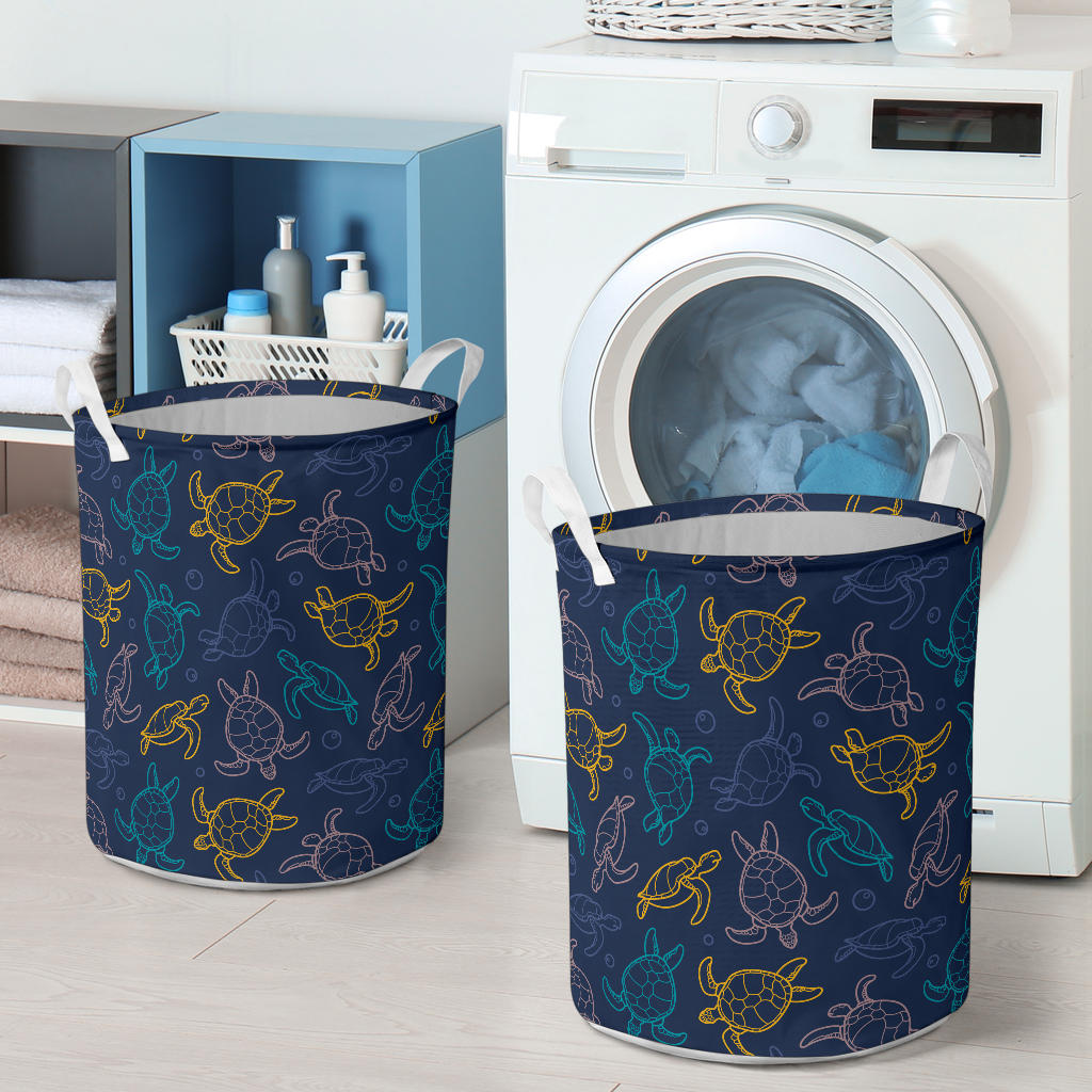 Sea Turtle Baby Print Laundry Basket