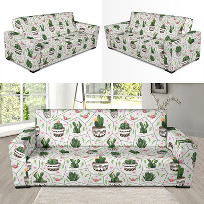 Cactus Pattern Print Design 04 Sofa Slipcover