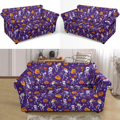 Skeleton Halloween Dance Print Design LKS304 Loveseat Couch Slipcover