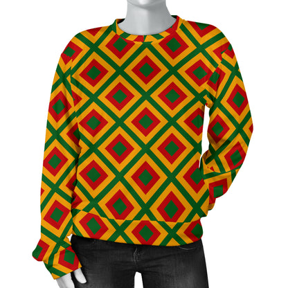 Rasta Reggae Color Cross Women Long Sleeve Sweatshirt