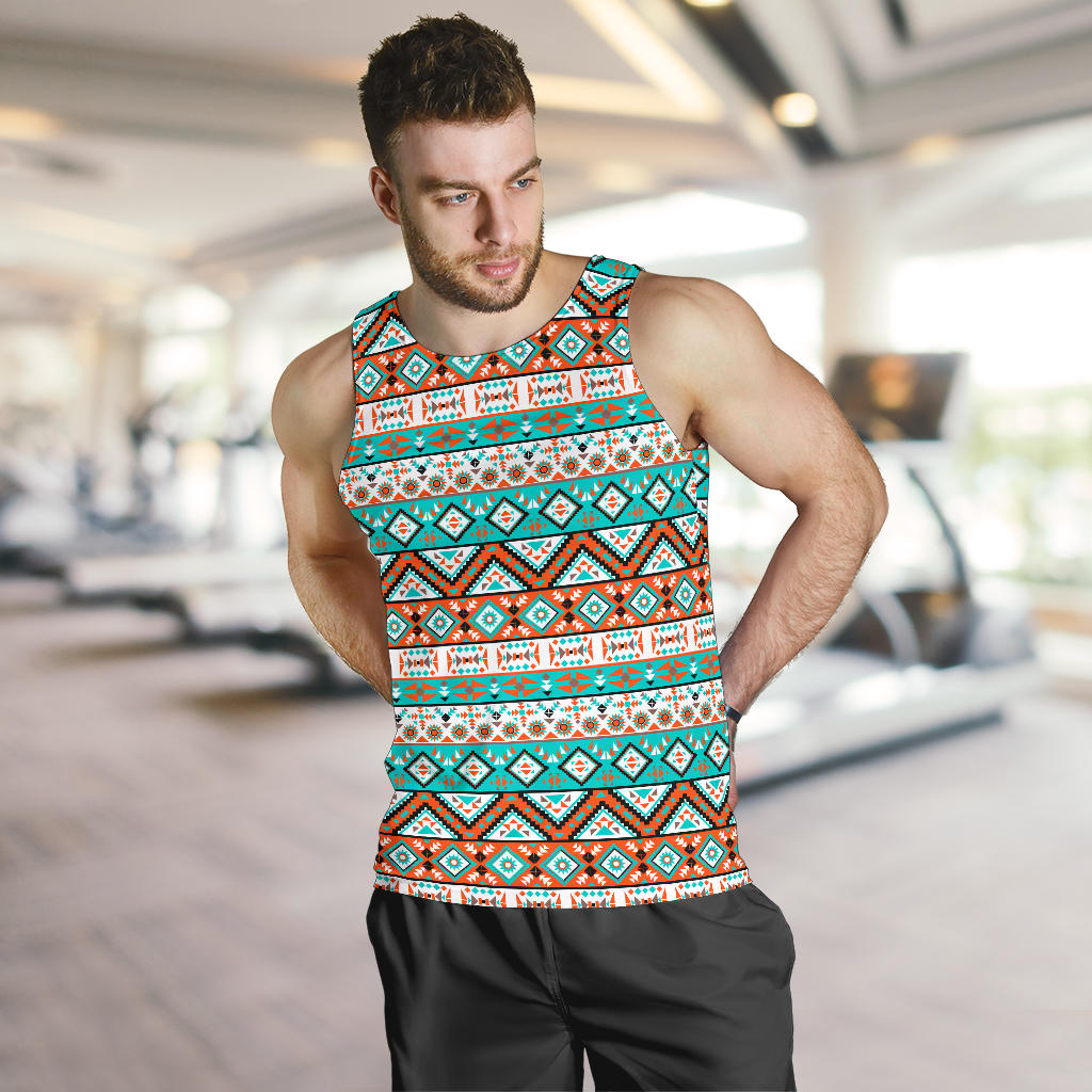 Navajo Style Print Pattern Men Tank Top