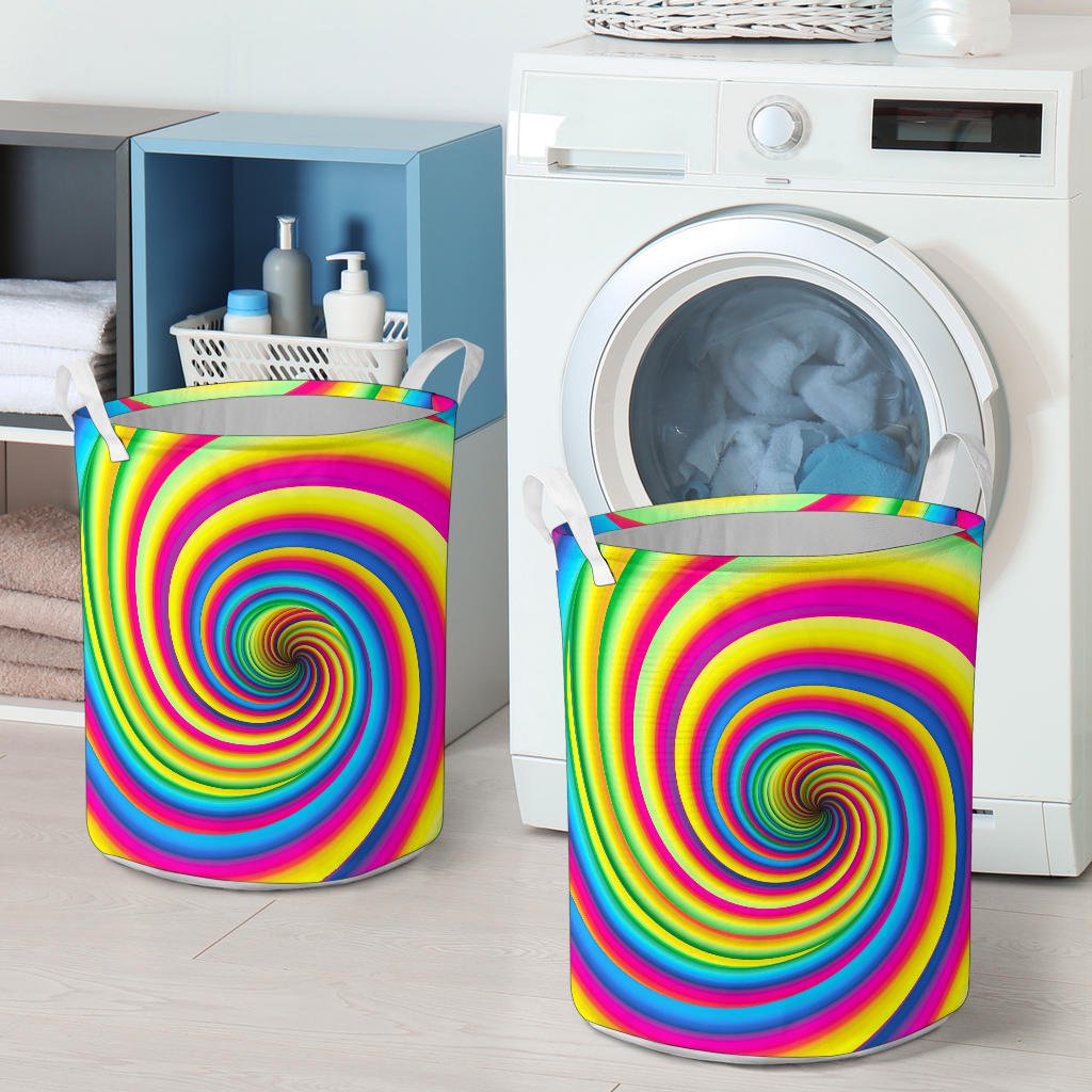 Vortex Twist Swirl Rainbow Design Laundry Basket
