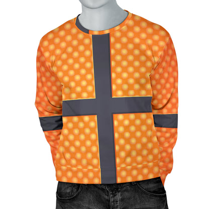 Basketball Texture Print Pattern Men Long Sleeve Sweatshirt