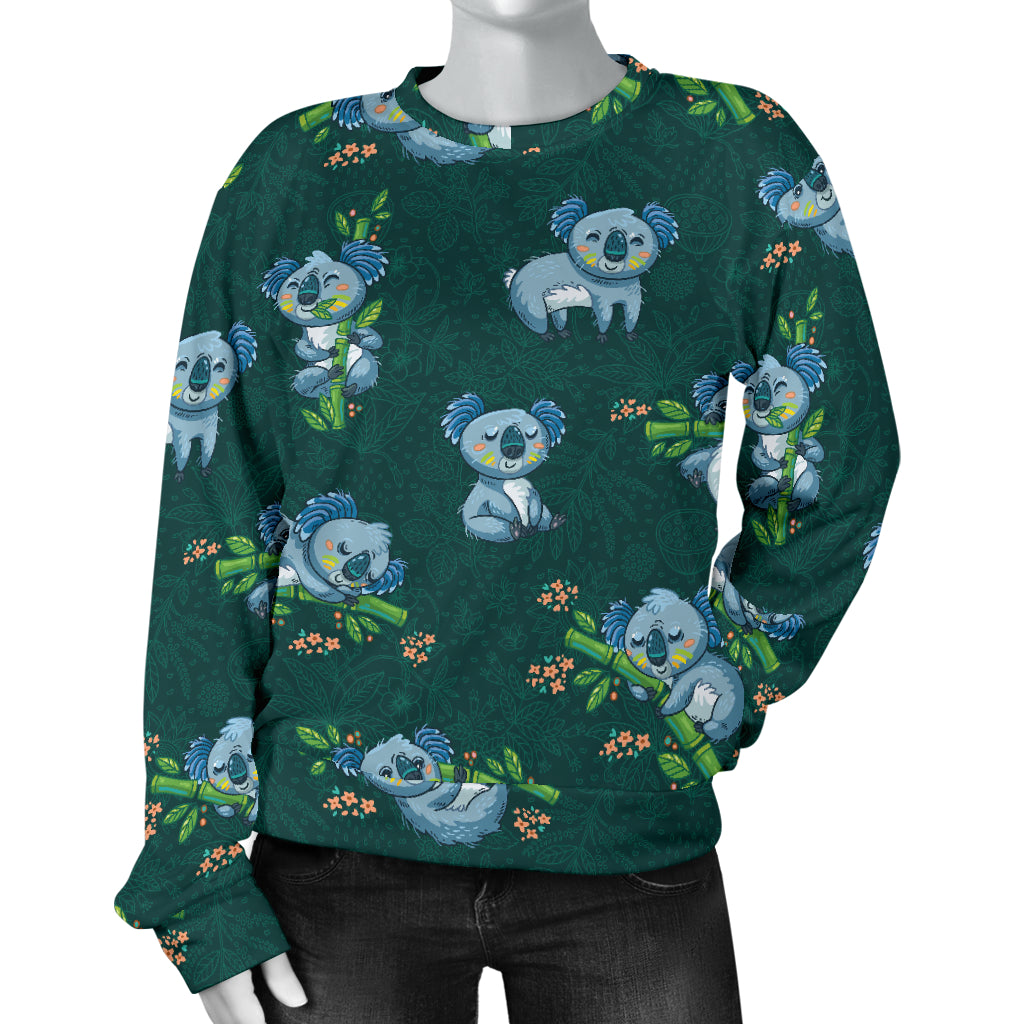 Koala Blue Design Print Women Long Sleeve Sweatshirt