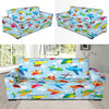 Airplane Colorful Pattern Print Design 01 Sofa Slipcover