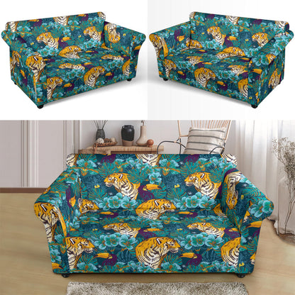 Tiger Tropical Print Design LKS301 Loveseat Couch Slipcover