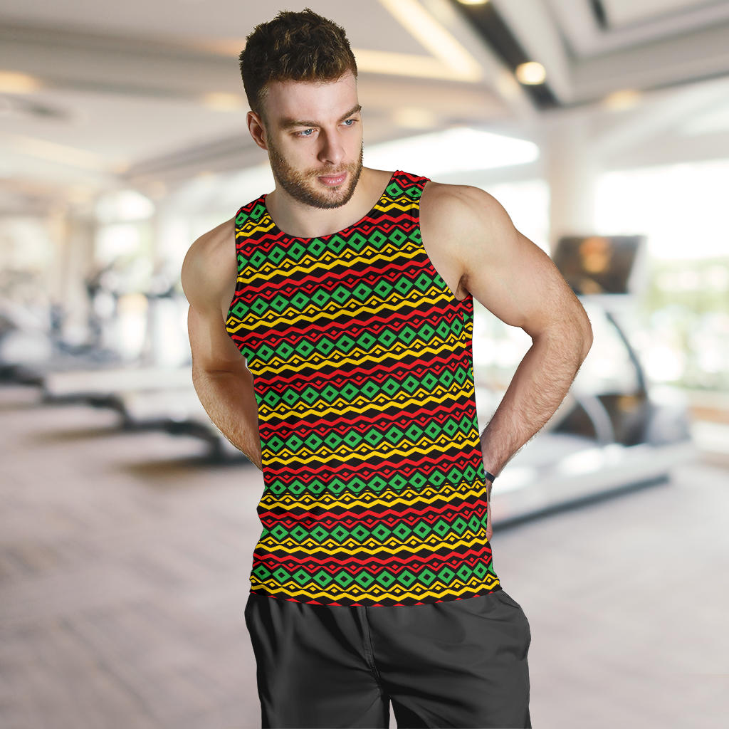 Rasta Reggae Color Themed Men Tank Top