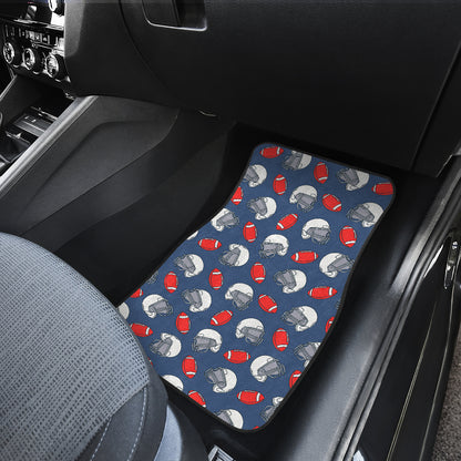 American Football Helmet Design Pattern Car Floor Mats Front Back