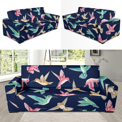 Hummingbird Cute Pattern Print Design 01 Sofa Slipcover