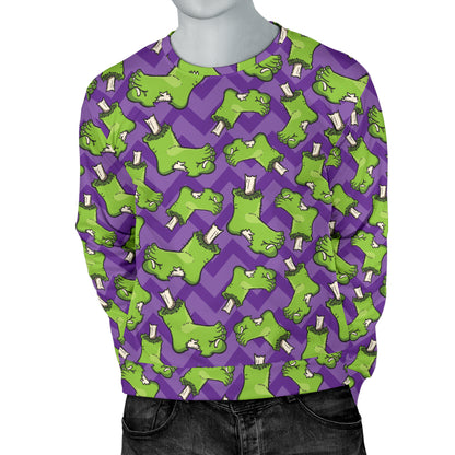 Zombie Foot Design Pattern Print Men Long Sleeve Sweatshirt
