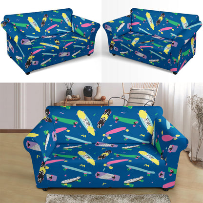 Skateboard Print Design LKS302 Loveseat Couch Slipcover
