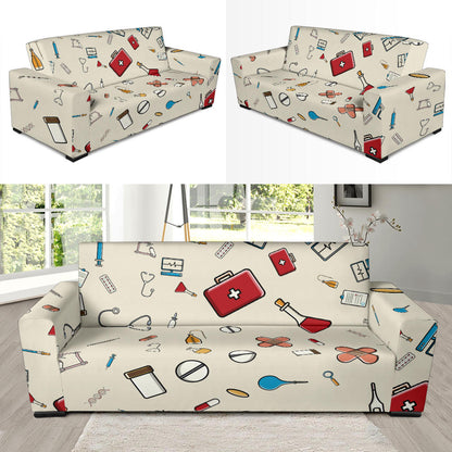Nurse Pattern Print Design A04 Sofa Slipcover