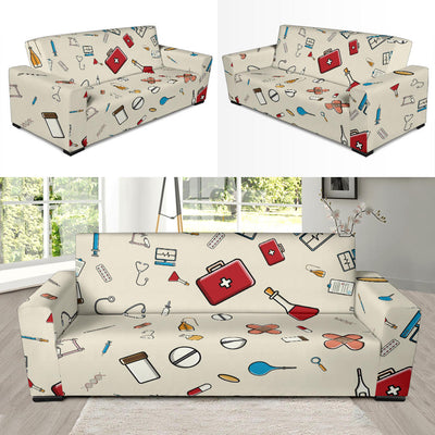 Nurse Pattern Print Design A04 Sofa Slipcover