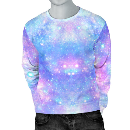 Galaxy Stardust Pastel Color Print Men Long Sleeve Sweatshirt