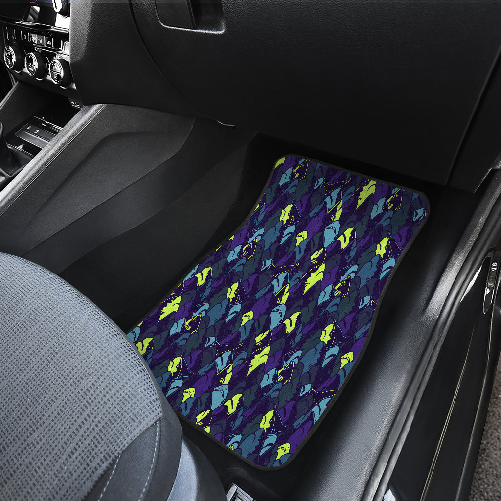 Shark Neon color Print Car Floor Mats Front Back