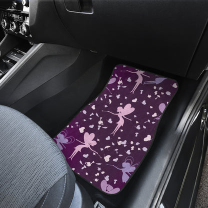 Fairy Pink Print Pattern Car Floor Mats Front Back