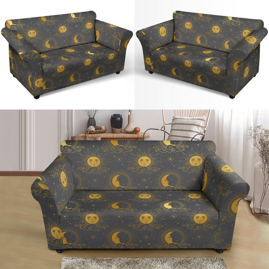 Sun Moon Print Design LKS305 Loveseat Couch Slipcover