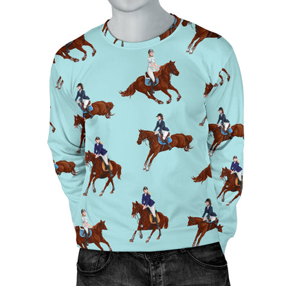 Equestrian Horse Riding Men Long Sleeve Sweatshirt