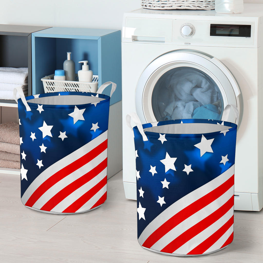 American flag Style Laundry Basket