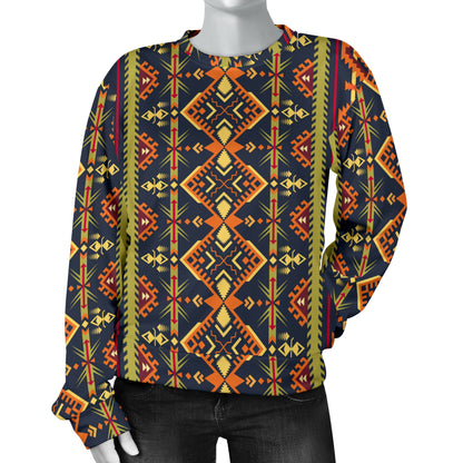 Kente Classic Design African Print Women Long Sleeve Sweatshirt