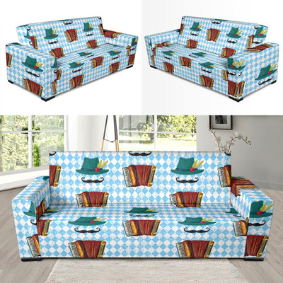 Accordion Mustache Pattern Print Design 01 Sofa Slipcover