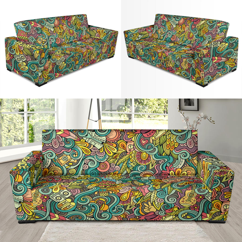 Hippie Print Design LKS302 Sofa Slipcover