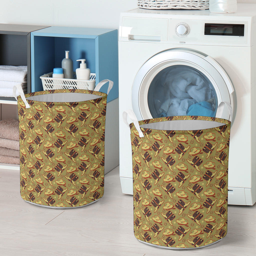 Western Cowboy Themed Laundry Basket